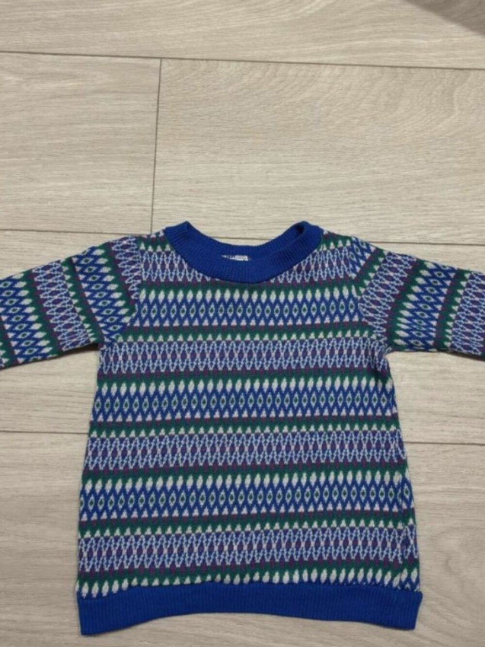 Vintage Mothercare 2T pullover sweater Multi-color knit pattern Made in USA